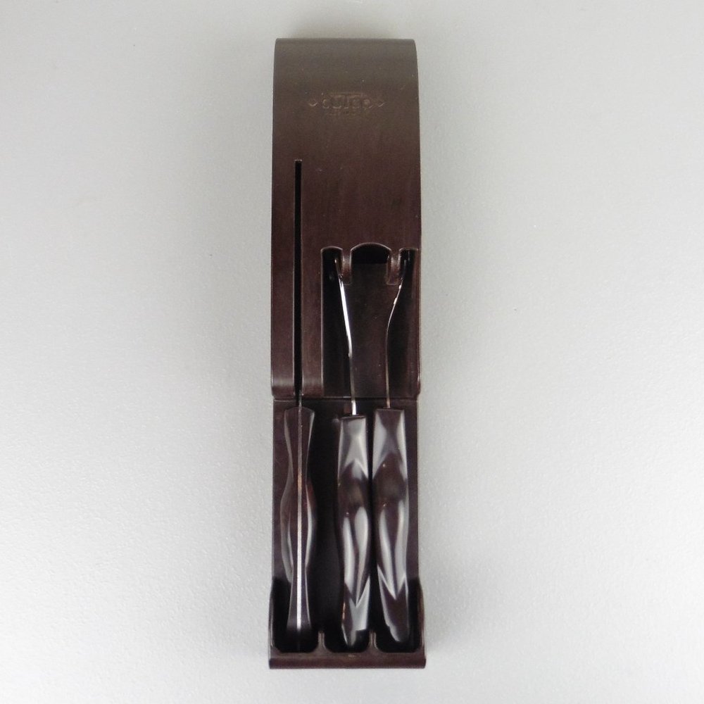 New Cutco 3 piece knife set pre-owned holder carving fork